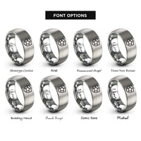 font options for inside engraving on gray star badge rings