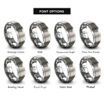 font options for inside engraving on silver star badge rings