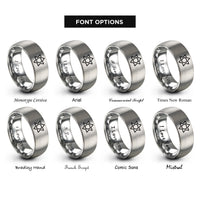 font options for inside engraving on silver star badge rings