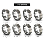 font options for inside engraving on silver star badge rings
