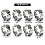 font options for inside engraving on gray star barbell shield rings