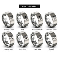 font options for inside engraving on gray star barbell shield rings
