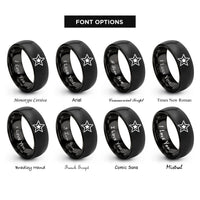 font options for inside engraving on black star rings