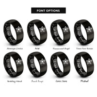 font options for inside engraving on black star rings