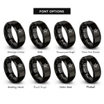 font options for inside engraving on black star rings