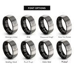 font options for inside engraving on black & grey star cluster circle rings