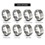 font options for inside engraving on grey star cluster rings