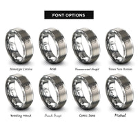 font options for inside engraving on silver star cluster rings