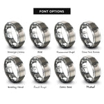 font options for inside engraving on gray star cluster rings