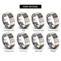 font options for inside engraving on grey star cluster rings
