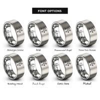 font options for inside engraving on gray star cluster rings