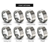 font options for inside engraving on silver star cluster rings