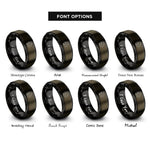 font options for inside engraving on gunmetal & black star cluster rings