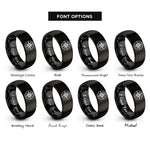 font options for inside engraving on black star compass rings