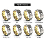 font options for inside engraving on gold & silver star cookie cutter rings