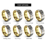 font options for inside engraving on gold & silver star cookie cutter rings