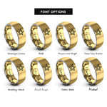 font options for inside engraving on gold & silver star cookie cutter rings