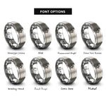 font options for inside engraving on gray star cookie cutter rings
