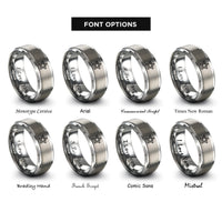 font options for inside engraving on gray star cookie cutter rings