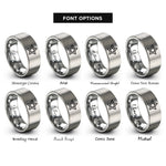 font options for inside engraving on grey star cookie cutter rings