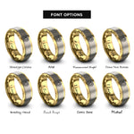 font options for inside engraving on gold & silver star crescent rings