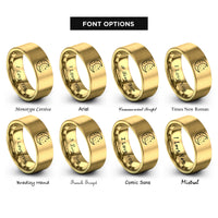 font options for inside engraving on gold star crescent rings