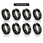 font options for inside engraving on black & gray star crescent turkey rings