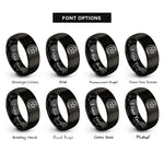 font options for inside engraving on black star crescent turkey rings