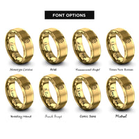 font options for inside engraving on gold star crescent turkey rings