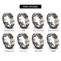 font options for inside engraving on grey star crescent turkey rings