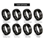 font options for inside engraving on black star david rings
