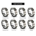 font options for inside engraving on gray star david rings