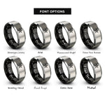 font options for inside engraving on black & grey star emblem rings