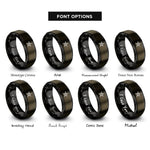 font options for inside engraving on gunmetal & black star emblem rings