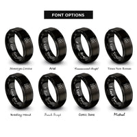 font options for inside engraving on black star field rings