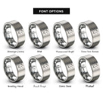 font options for inside engraving on silver star field rings