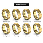 font options for inside engraving on gold & gray star rings