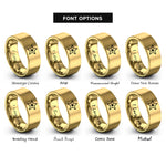 font options for inside engraving on gold star rings