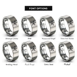 font options for inside engraving on gray star rings