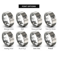 font options for inside engraving on gray star rings