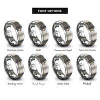 font options for inside engraving on grey star rings