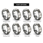 font options for inside engraving on silver star rings