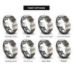 font options for inside engraving on gray star rings