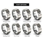 font options for inside engraving on silver star rings
