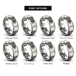 font options for inside engraving on grey star rings