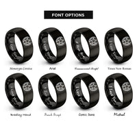 font options for inside engraving on black star laurel rings