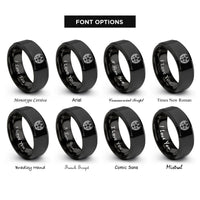 font options for inside engraving on black star laurel rings