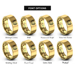 font options for inside engraving on gold star laurel rings
