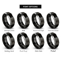 font options for inside engraving on black & grey star life rings