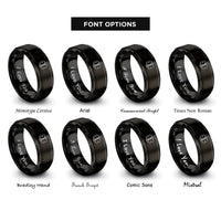 font options for inside engraving on black star life rings